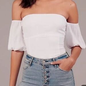 AF Off-The-Shoulder Puff Sleeve Bodysuit